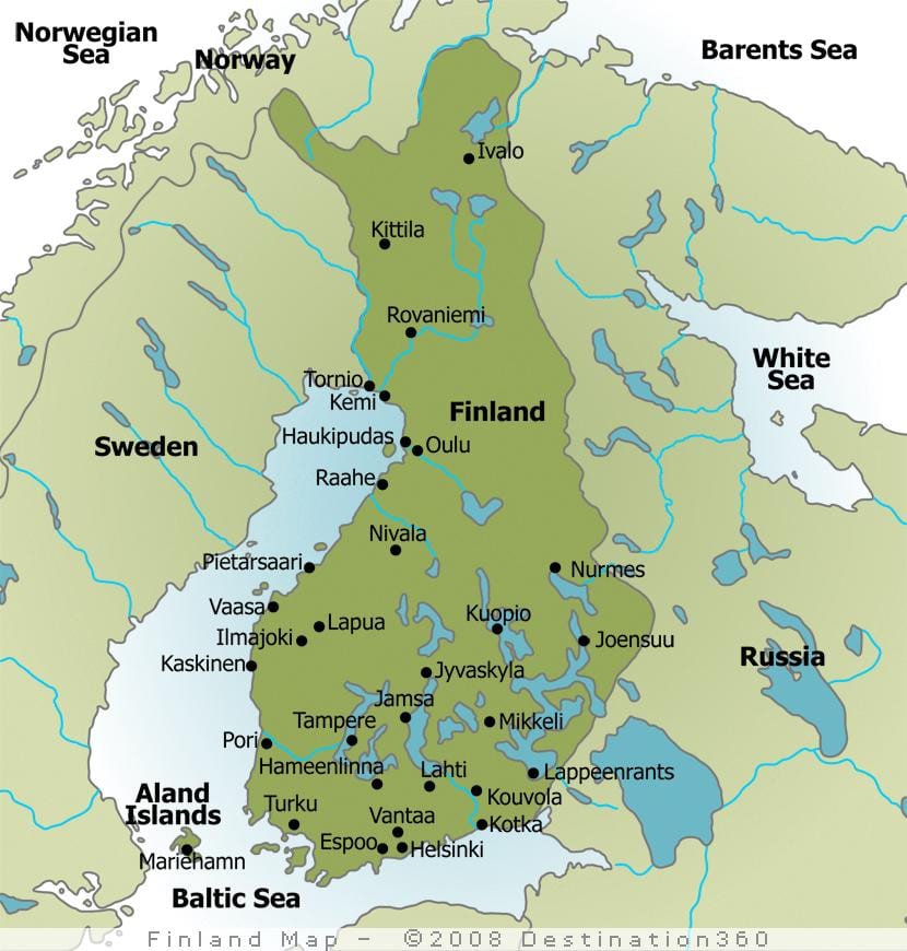 Mapa camping Fínsko