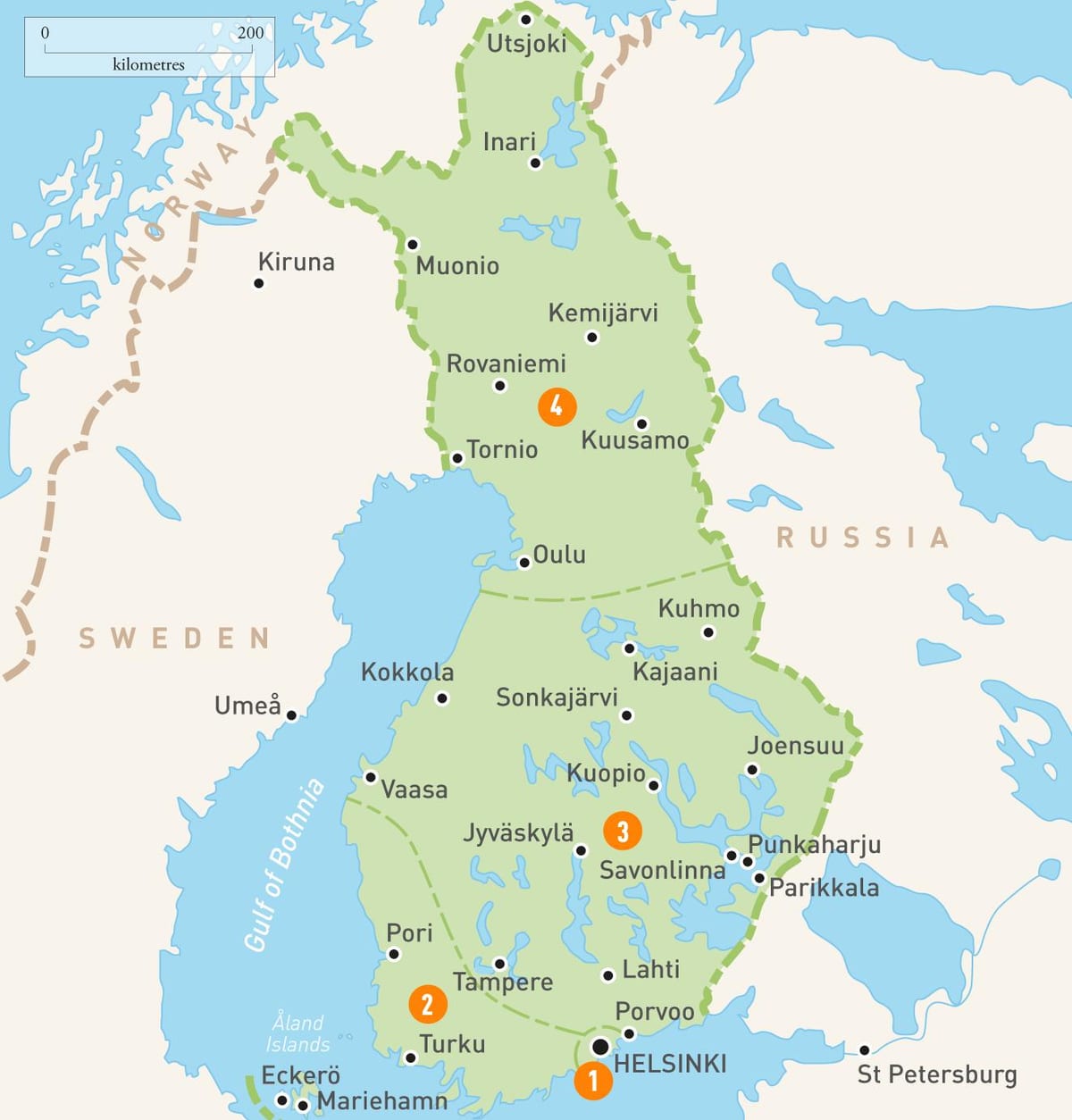 Mapa Fínsko jazier