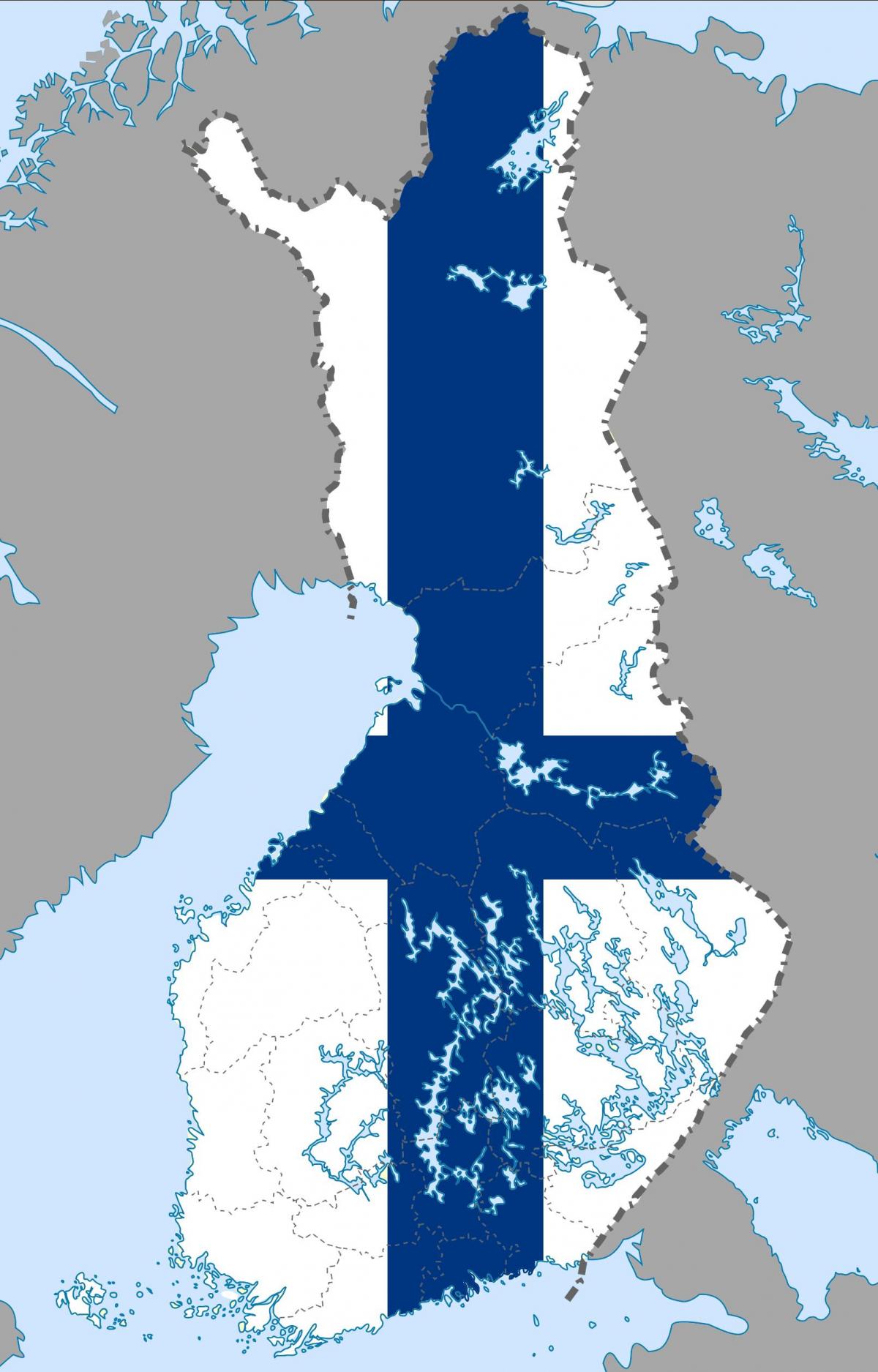Fínsko mapa vlajka