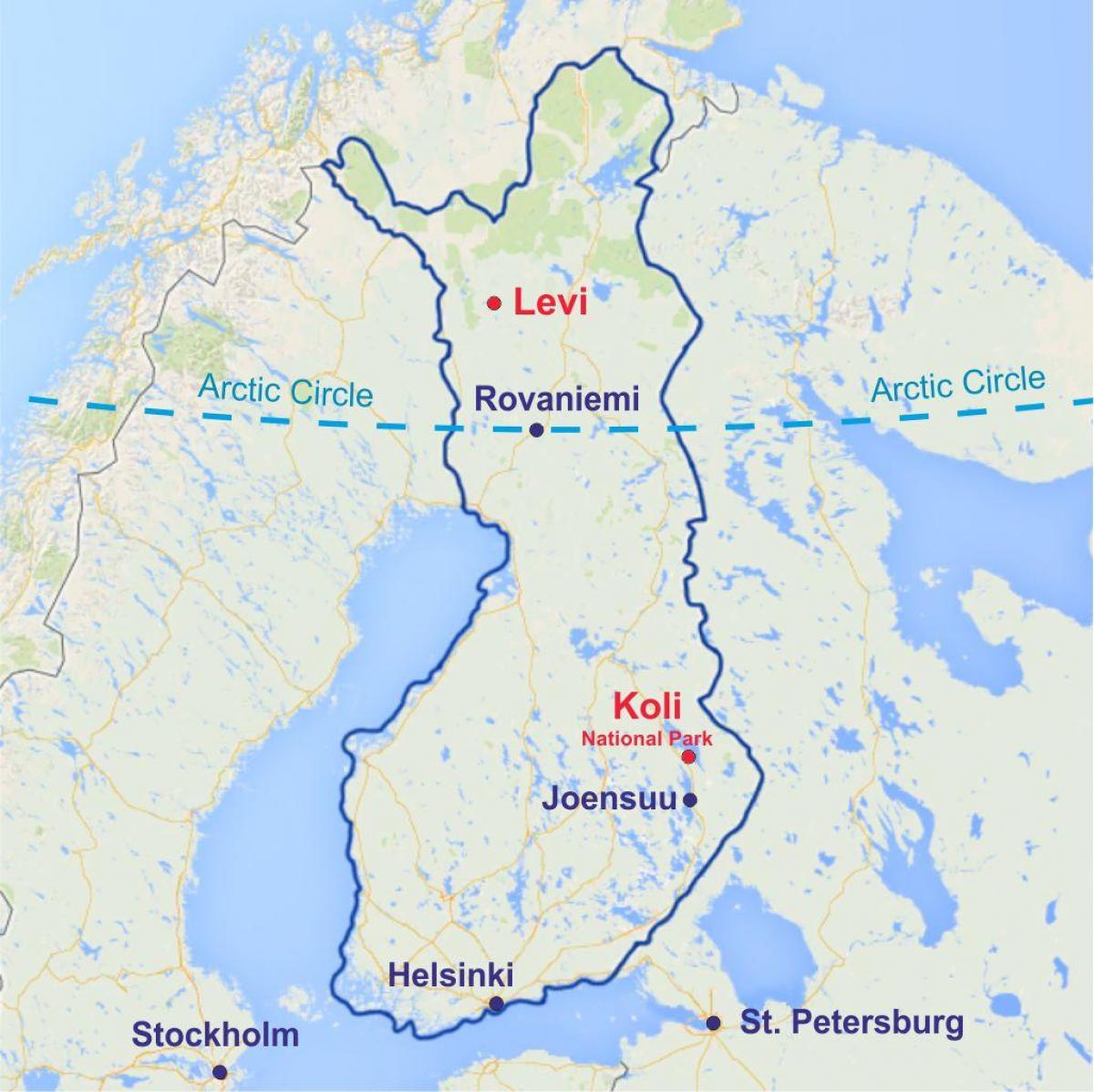 rovaniemi mapu Fínsko