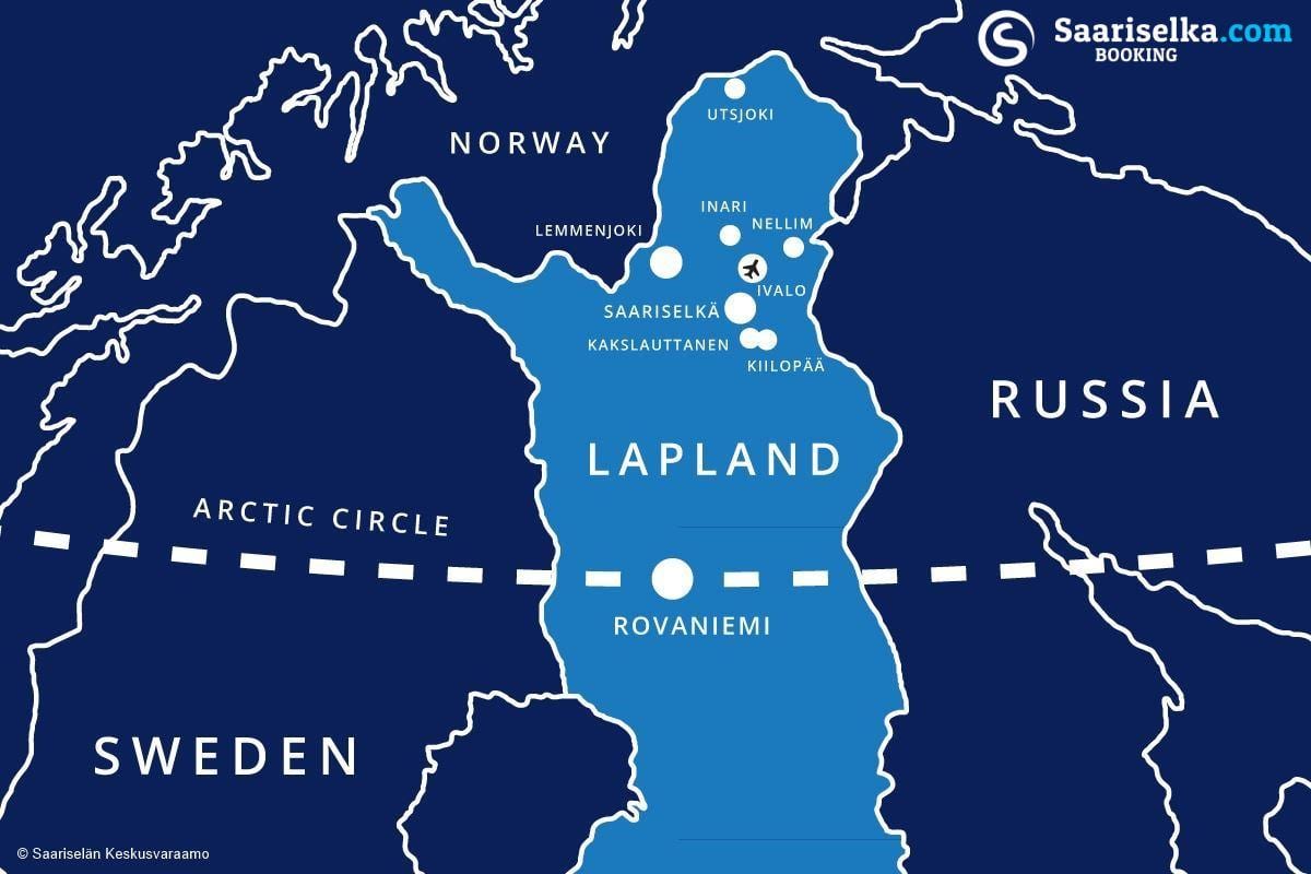 mapa saariselka Fínsko