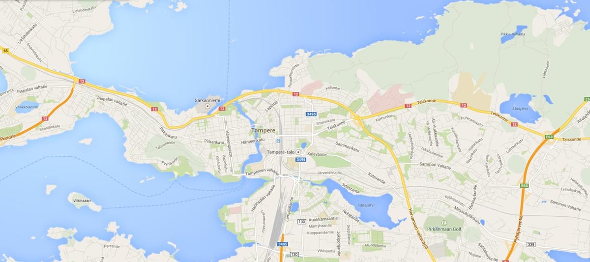 Mapa tampere Fínsko