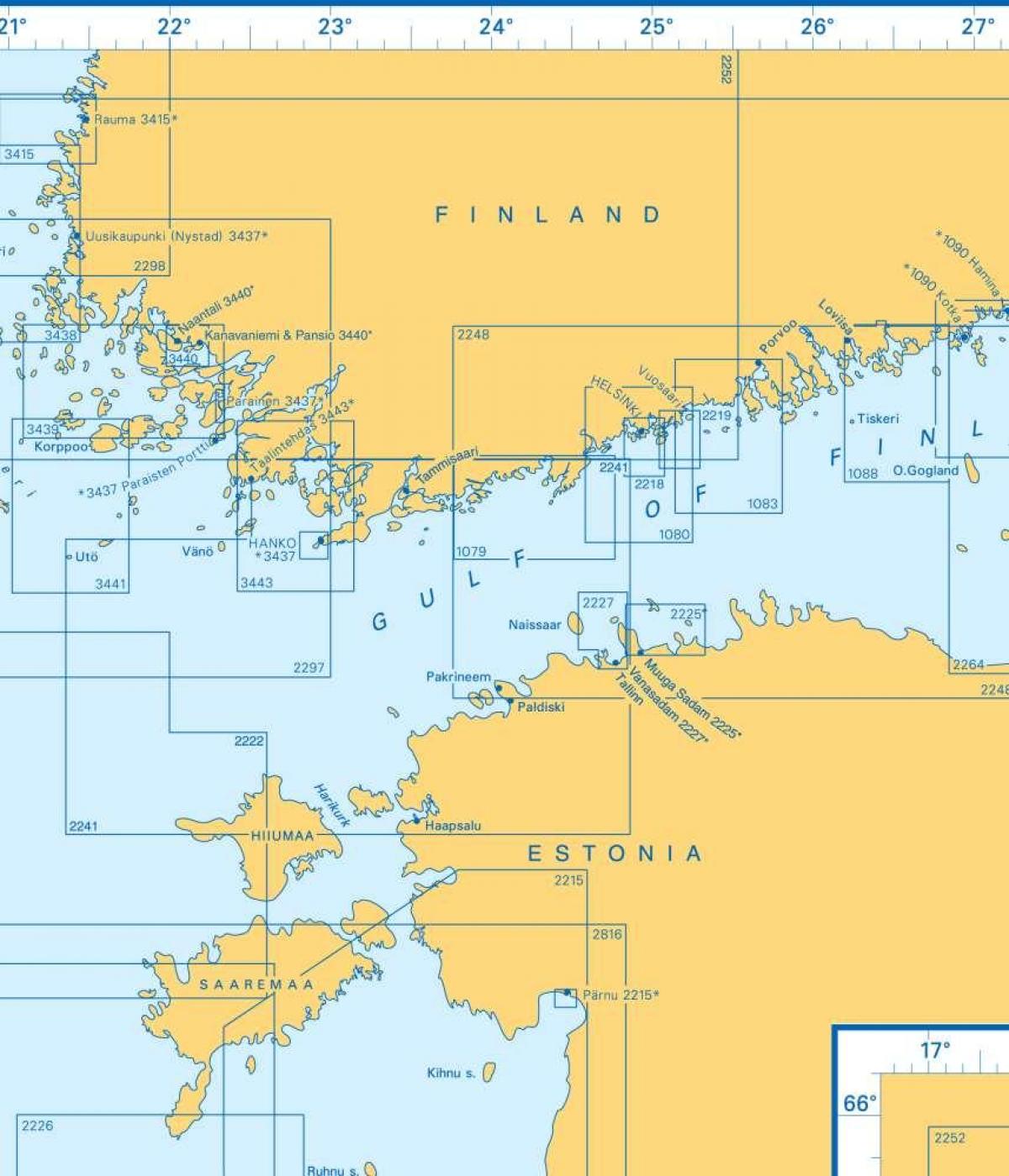 Mapa zálive Fínsko