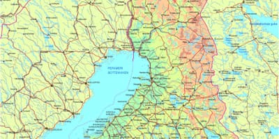Mapa Fínsko cesty