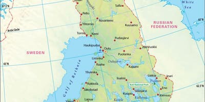 Mapa Fínsko geografia