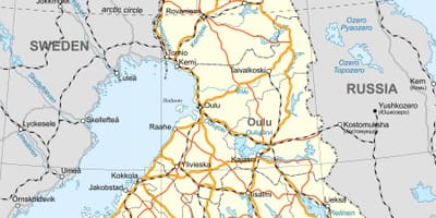Mapa Fínsko politické