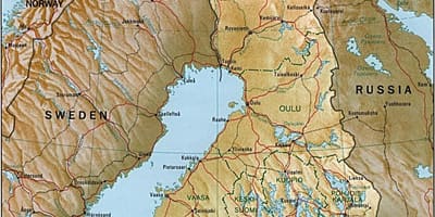 Mapa Fínsko topografické