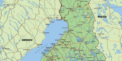 Mapa polárneho kruhu Fínsko